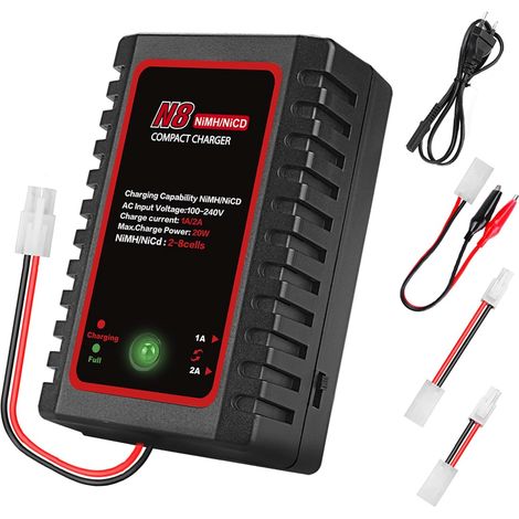 Chargeur Nimh pour Batterie Nimh/NiCD (2-8s),Chargeur Intelligent pour Drone de Bateau de Voiture Airsoft RC, avec connecteur Standard/Mini Tamiya (1/5)