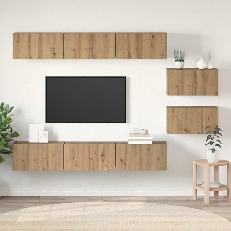 vidaXL Conjunto de mueble de TV 8 uds. Roble artisan (1/5)