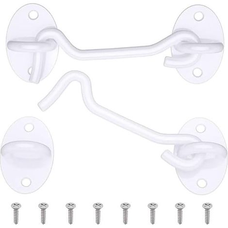 2 PCS Crochet de Cabine Porte Exterieur en Acier Inoxydable Targette de Porte Pour Fenêtre (1/5)