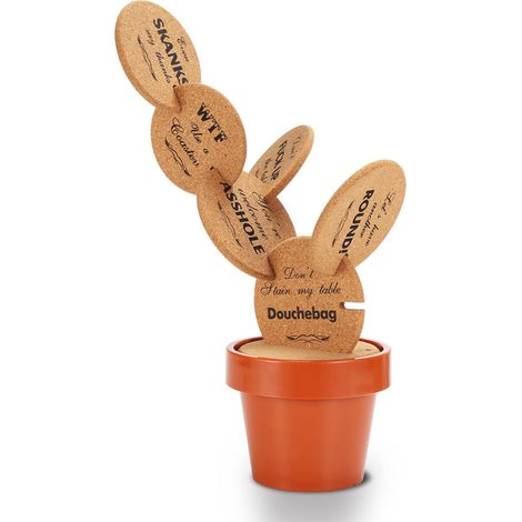 Support De Pot De Fleurs En Eva - Porte-Verres Empilables Décoratifs - Pour Maison Bureau Bar - Lot De 6 Sous-Verres Et 1 Support (1/5)