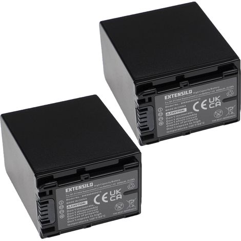 EXTENSILO 2x Akku Ersatz für Sony NP-FV100A, NP-FV100, NP-FV90 für Kamera (3090 mAh, 7,4 V, Li-Ion) (1/4)