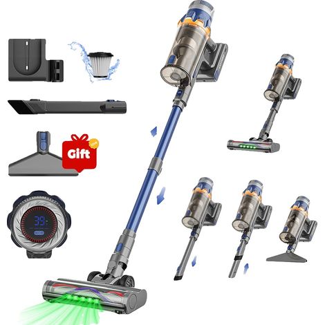 Aspirateur sans fil, filtre HEPA, 70 minutes d'autonomie, Bleu Marine, UE (1/2)