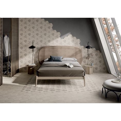 Carrelage Imitation Carreaux de Ciment HEXAGON 25x22 cm Beige Hexagon (1/3)