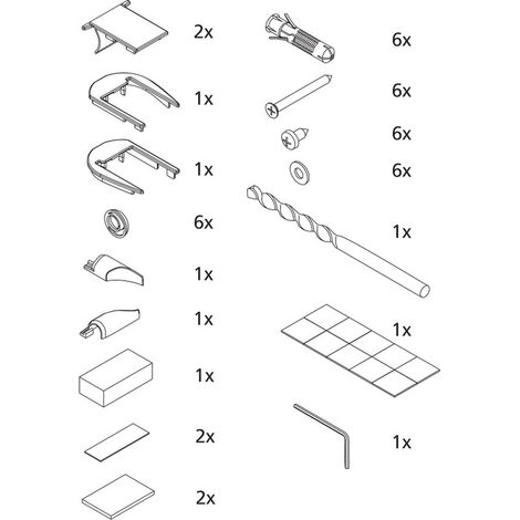 Kermi Montagekleinteile Set ZBAT004, Silber Hochglanz, 2532787
