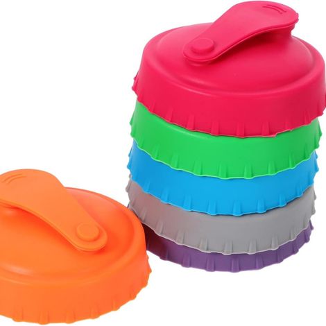 6 tapones de silicona, con abertura para pajita, a prueba de fugas y polvo, para latas de refrescos y cerveza, fiestas al aire libre. (1/5)
