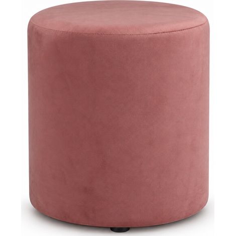 Pouf Poggiapiedi 28x36 cm con Rivestimento in Velluto Rosa Seduta Ergonomica (1/5)
