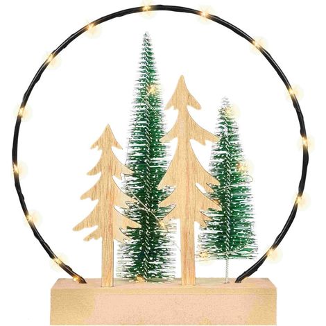 TrendLine Tischdeko Metall+Holz 24 x 8 x 25 cm grün/natur Teelichthalter