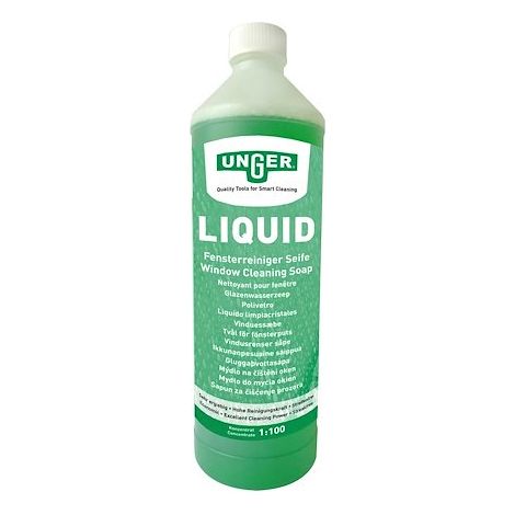 Liquide vitres concentré 1 litre – Rapport de mélange 1:100 – Pour nettoyage professionnel – Élimine les traces et salissures – Unger