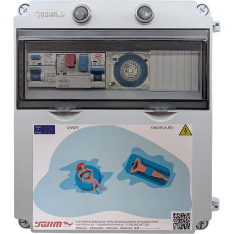 Cuadro eléctrico piscina Tosun 0,5CV 100W reloj y mando