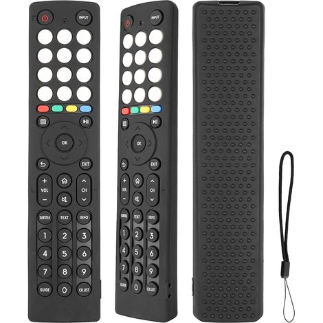 Coque de protection antichoc en silicone pour télécommande TV Hisense EN2J36H EN2D36H EN2F36H EN2N36H EN2V36H EN2K36H EN2Q36H EN2T36H EN2C36H Noir (1/5)
