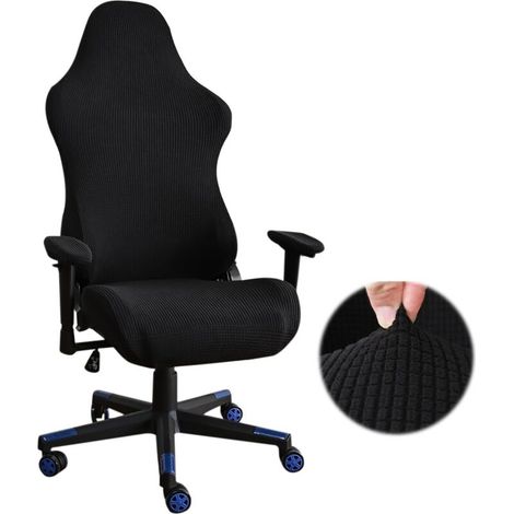 Gaming-Stuhlbezug - Schwarz - Dehnbar - Für Bürostühle - Für Gaming-Computer, Büro, Rennstühle (schwarz)
