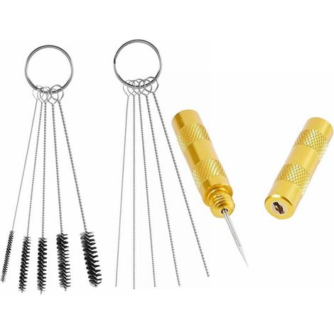 (3 pièces)kit pour le nettoyage et la réparation des pistolets aérographes, avec brosses et aiguilles en acier inoxydable (1/5)