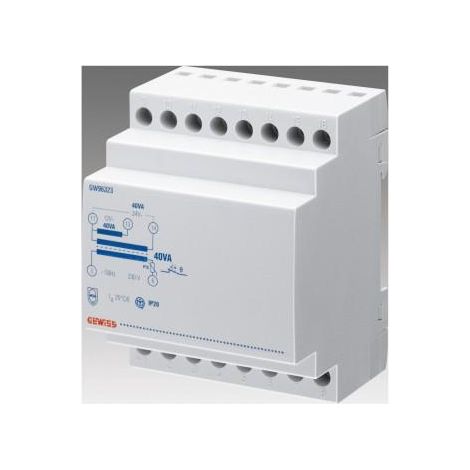Tranformateur pour sonnerie 40VA 230V 12V modulaire GEWISS GW96433