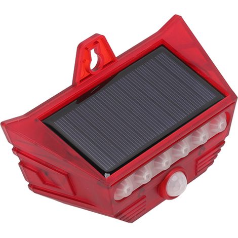 Lampe d'alarme solaire avec détecteur de mouvement, sirène sonore et télécommande pour la maison et l'extérieur. (1/5)