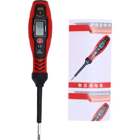 Testeur tension AC numérique avec embout tournevis – Détecteur NCV LCD, alarme son lumière, fil phase neutre, arrêt auto rouge (1/5)