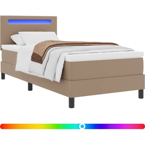 Maison Exclusive - Lit à ressorts avec matelas Cappuccino 100 x 200 cm Simili cuir