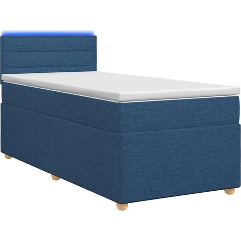 Maison Exclusive - Letto box spring con materasso Blu 100 x 200 cm Tessuto (1/5)