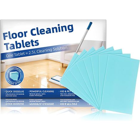 30 Pcs Multi-Effect Floor Clean Tablets, Floor Cleaning Tablets Multi-surface Cleaner, Multiple Effect the floors Clean, No-Rinse, Concentrated Floor Cleaner for Hardwood, Tile (Blue) (1/5)
