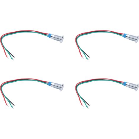 Jeu de 4 voyants LED 8mm rouge et vert, lampe témoin cathode commune, composants de contrôle industriel, 110-220V, indicateur lumineux pour armoire électrique. (1/5)