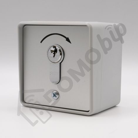 GEBA MP APZ 1-1T/1 - Contacteur à clé universel applique un sens à impulsion en polycarbonate - Réf : 005.1101.10 - IP54 - Barillet européen + 3 clés (1/5)