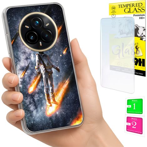 Custodia per Realme 14 Pro+ 5G / 14 Pro Plus 5G, cover posteriore + vetro 9H (1/5)