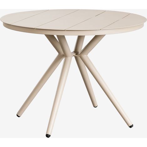 Sklum – Table de salle à manger ronde en aluminium – Design moderne – Ø100 cm – Structure robuste avec peinture en poudre – Patins réglables (1/5)