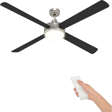 Deckenventilator mit Licht und Fernbedienung Ø 130 cm Schwarz vidaXL