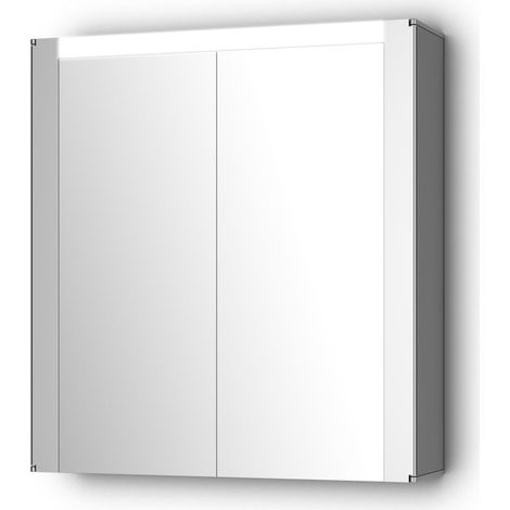 Spiegelschrank Tromsö alufarben,B63xH69xT17