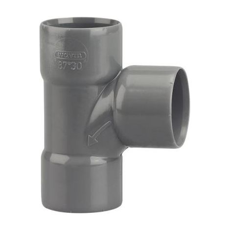 Té pied de biche culotte PVC double Femelle 87°30 D32 - WAVIN - 3026026 (1/2)