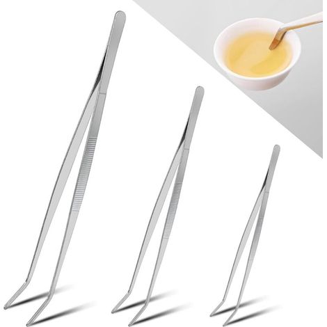Set of 3 steel kitchen tongs (20 cm, 25 cm, 30 cm), professional kitchen tongs, professional kitchen tongs, stainless steel kitchen tongs, steaks, barbecue (1/5)