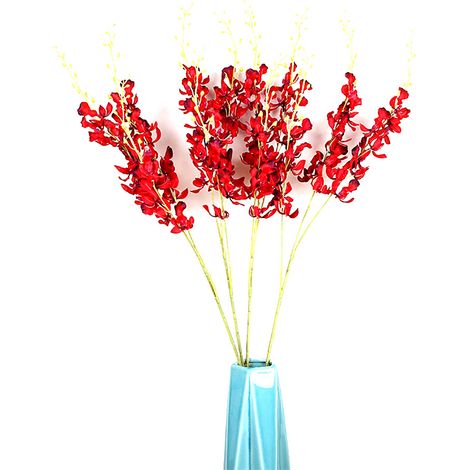 Bouquet De Fleurs Artificielles En Soie - Décoration Réaliste Pour Maison Et Événements - Rouge - 1 Pièce (1/2)