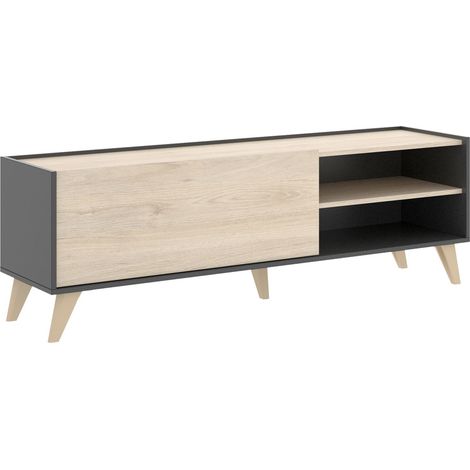 NESS Mueble bajo TV grafito natural (1/3)