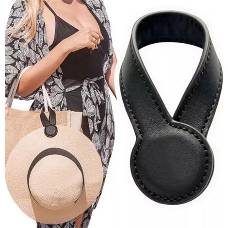 Clip per cappello，Clip magnetica per cappello，Clip per cappello per viaggi comodi，Clip per cappello da viaggio per borsa da cappello，Nero (1/4)