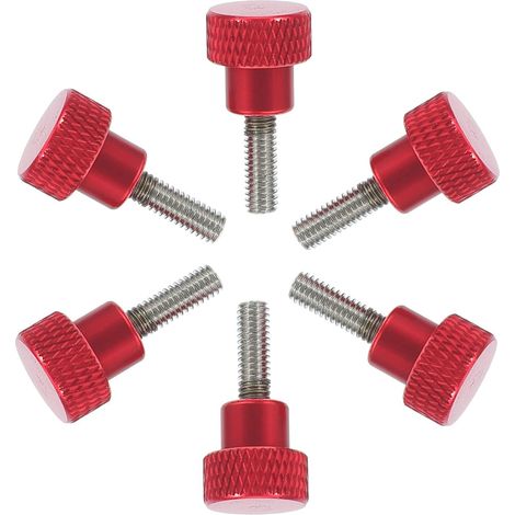 Lot de 6 vis en aluminium M4 x 12 mm avec tige alliage et poignée moletée, pour une utilisation (1/5)