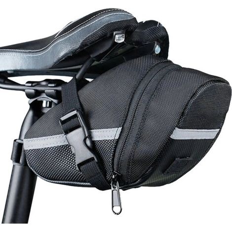 Borsa da sella per bicicletta, borsa in nylon, borsa da sella impermeabile, borsa laterale, accessorio MTB, nero per esterni (1/5)