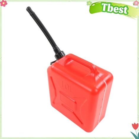 Tbest Bidon de gaz de 2 Bidon de carburant rouge de 2.6 gallons, 10l, avec ligne d'échelle, conteneur de cruche manutention roll (1/5)