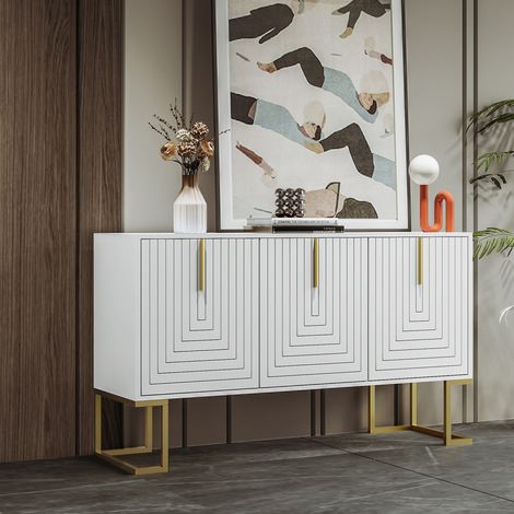 Aparador moderno con almacenaje para cocina blanca nuevo OKMYHOME
