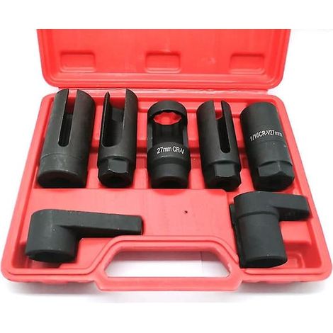Kit de 7 douilles pour capteur d'oxygène O2 en acier CR-V, entraînements 1/2 et 3/8. (1/5)