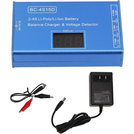Chargeur d'équilibrage numérique 2-4S testeur de tension pour batteries lithium, affichage digital, prise américaine, AC 100-240V. (1/5)