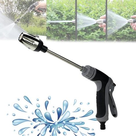 Pistolet de lavage auto - Nettoyeur turbo - 14 x 36 cm - Pistolet à eau pour tuyau d'arrosage - Buse rotative à 360° et réglable - pour le nettoyage de voiture, l'arrosage du jardin et le raccordement (1/5)