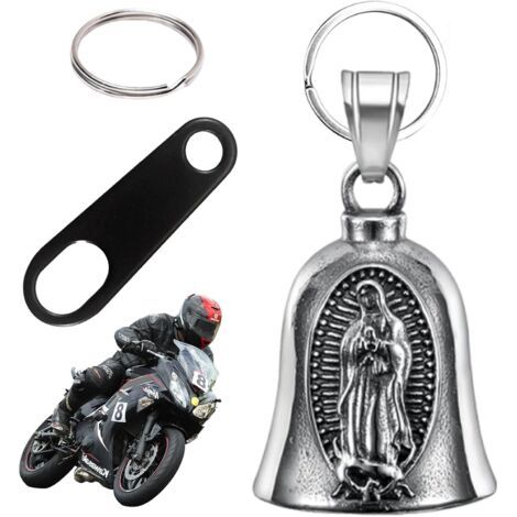Clochette Moto – Acier Titane Guardian Bell, Bonheur Cloche Moto avec 2 Porte Clef, pour la Paix et la Sécurité, Cyclisme (1/5)