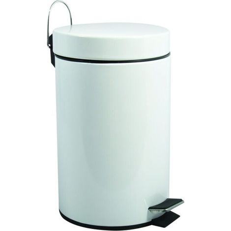 Poubelle à pédale Acier 12L Blanc - Poubelle à pédale Acier 12L Blanc - Poubelle à pédale Acier 12L Blanc (1/5)