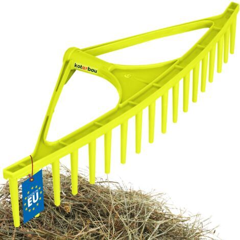 Rateau Jardin - Rateau à Feuilles - Plastique - 64 cm - Vert Menthe - 18 Dents - sans Manche - Outil Jardinage Léger - Ramasse Herbe - Gazon - Branches Déchets-NANOTEH (1/5)