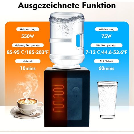Wasserspender Kühl- & Heizfunktion, Electric Water Dispenser Freestanding Wasserspender mit Hahn, Heiztemperatur 85-95℃, Ideal für den Einsatz Zuhause und in kleinen Unternehmen entwickelt