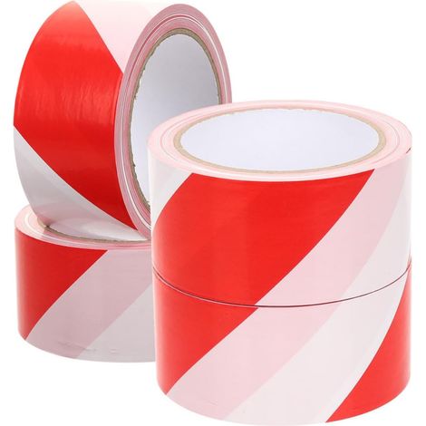 CCYKXARolls of Red and White PE Safety Marking Tape, Stretch and Damage Resistant, for Marking and Halloween Decoration (1/5)