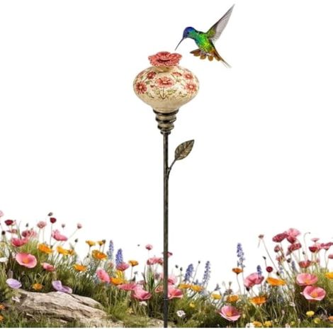 Mangeoire à oiseaux pour colibri Station anti-fuite Statue décorative (1/5)