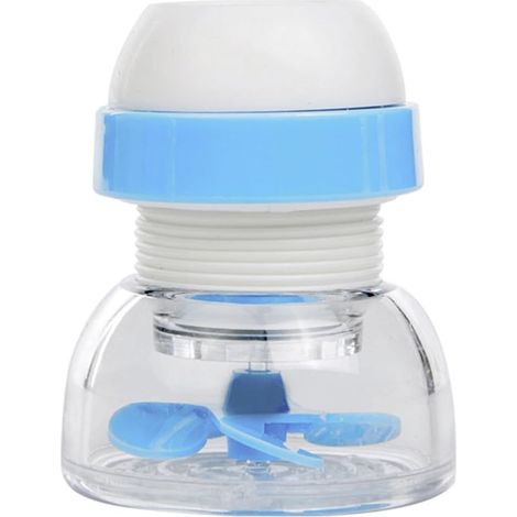 Buse Anti-éclaboussures pour Robinet Cuisine Pivotante 360°  Embout Rallonge D’eau, Pp et Pvc, Bleu, Usage la Cuisine et Salle de Bains, Format Compact (1/5)