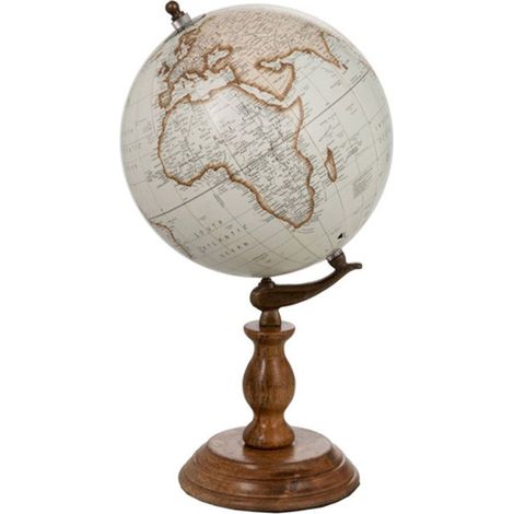 Globe Déco sur Pied "Bois" 38cm Naturel
