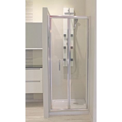 ONDEE - Mamparas de baño EKLA - Mamparas de baño plegable  - Vidrio templado - Acabados cromados - 70x185x0,6cm (1/5)