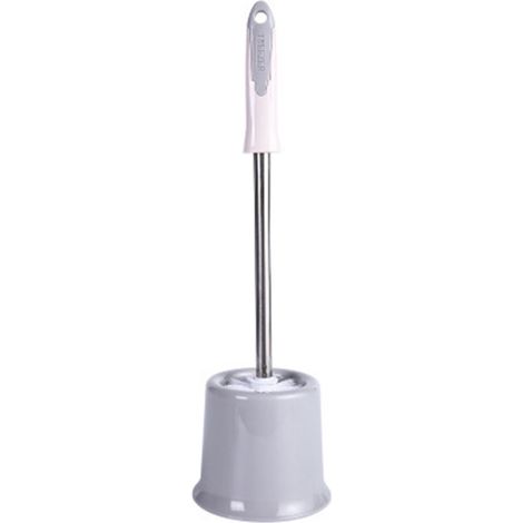 Brosse Pour WC - Ensemble Brosse Et Plongeur - Support Debout Ou Mural Sans Perçage - 50 cm - Acier Inoxydable Et Plastique - 1 Pièce (1/5)
